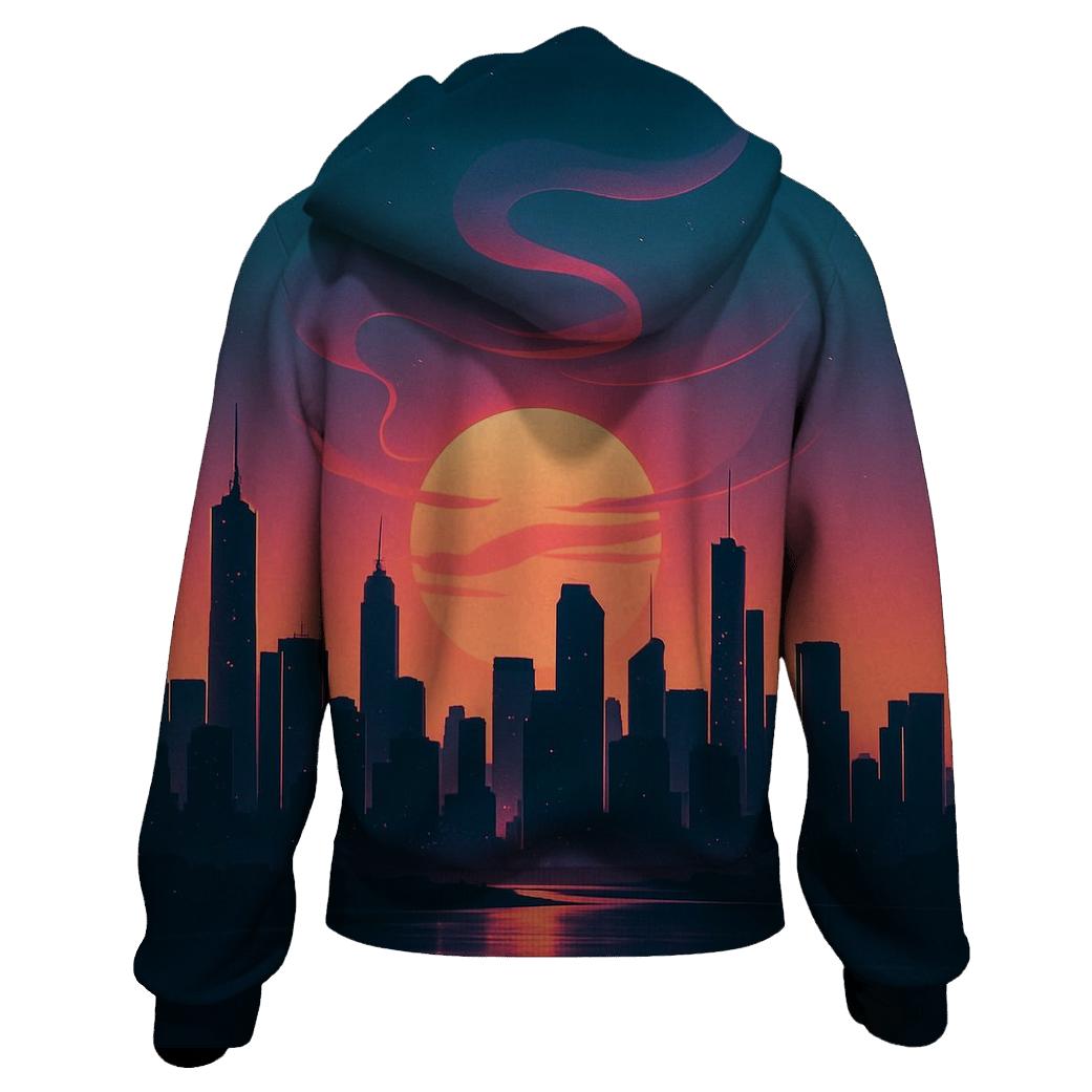 Twilight Mirage Skyline Bloom premium hoodies