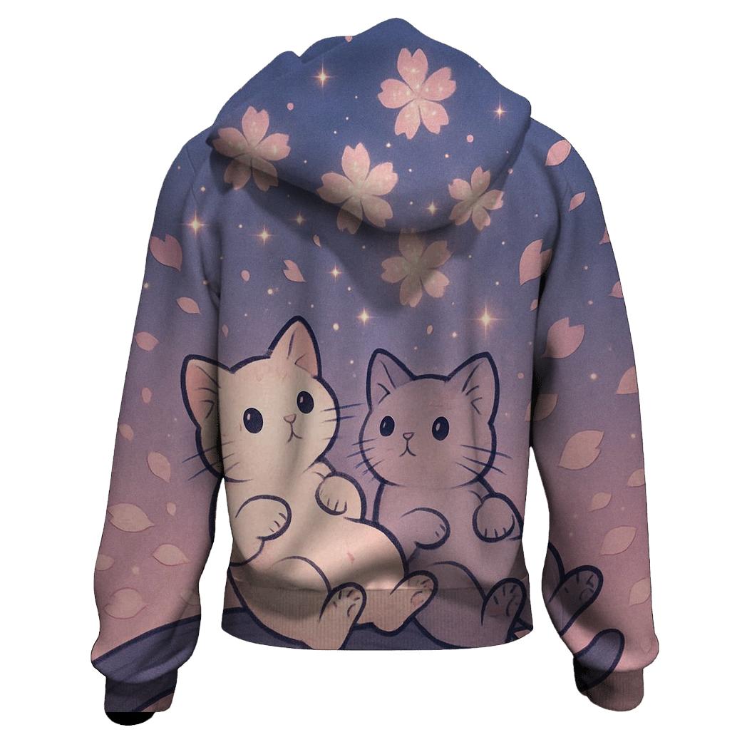 Cherry Blossom Star Gazers embroidered hoodies