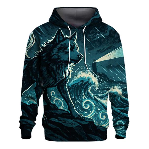 Runic Tide Wolf On The Storm Shore hoodie designs