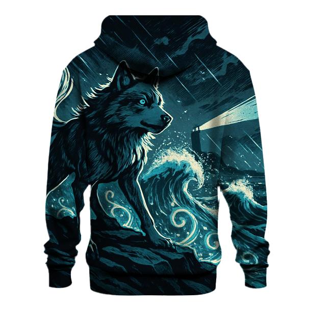 Runic Tide Wolf On The Storm Shore hoodie designs