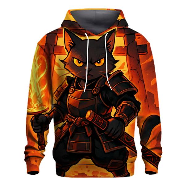 Solar Forge Samurai Cat designer hoodies