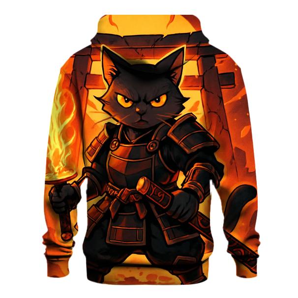 Solar Forge Samurai Cat designer hoodies