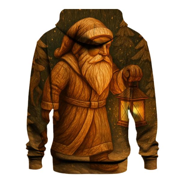 Vintage Wood Carved Santa Lantern pullover hoodies