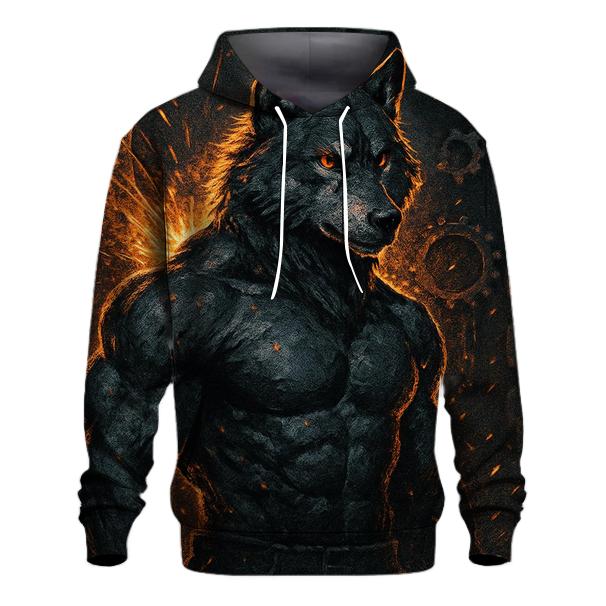 Coal And Chrome Forge Wolf embroidered hoodies
