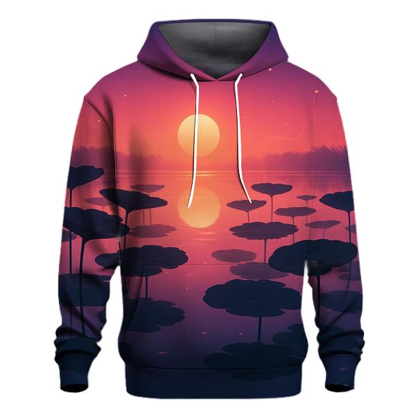 Indigo Lotus Lake Sunset hoodie designs