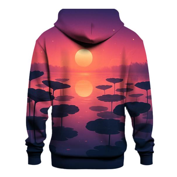Indigo Lotus Lake Sunset hoodie designs
