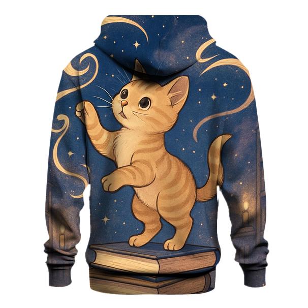 Library Of Purring Comets printed hoodies