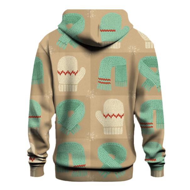 Mint Mitten And Scarf Checkerboard On Beige Background designer hoodies