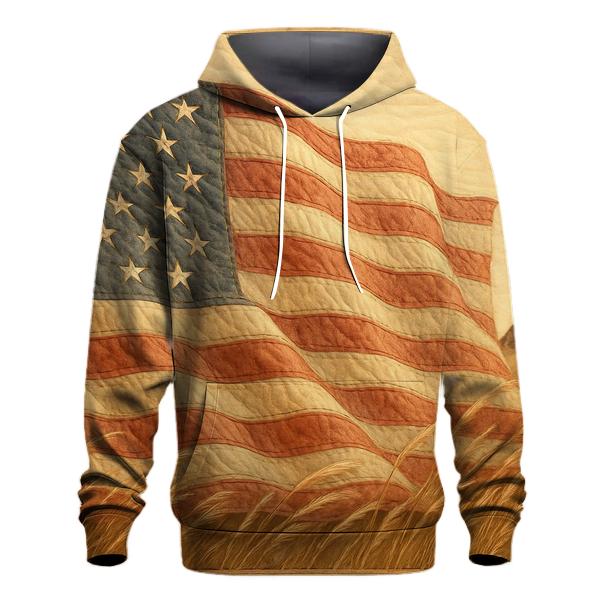 Prairie Wind Quilted Flag pullover hoodies