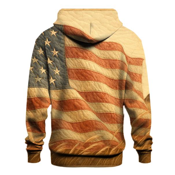 Prairie Wind Quilted Flag pullover hoodies