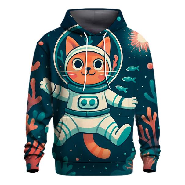 Coral Reef Astronaut Cat pullover hoodies