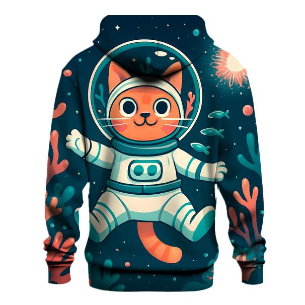 Coral Reef Astronaut Cat pullover hoodies