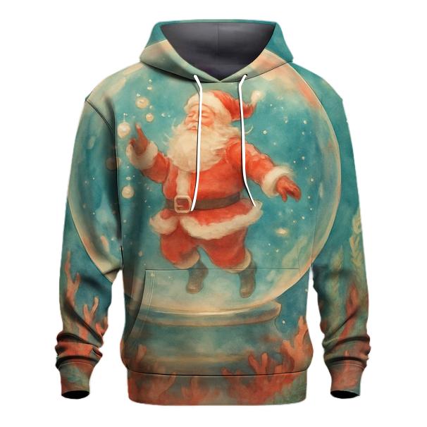 Undersea Santa In Coral Snowglobe custom hoodies