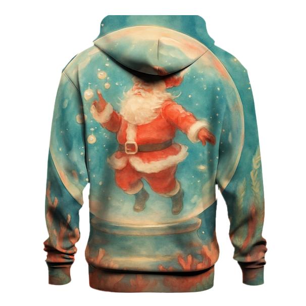 Undersea Santa In Coral Snowglobe custom hoodies