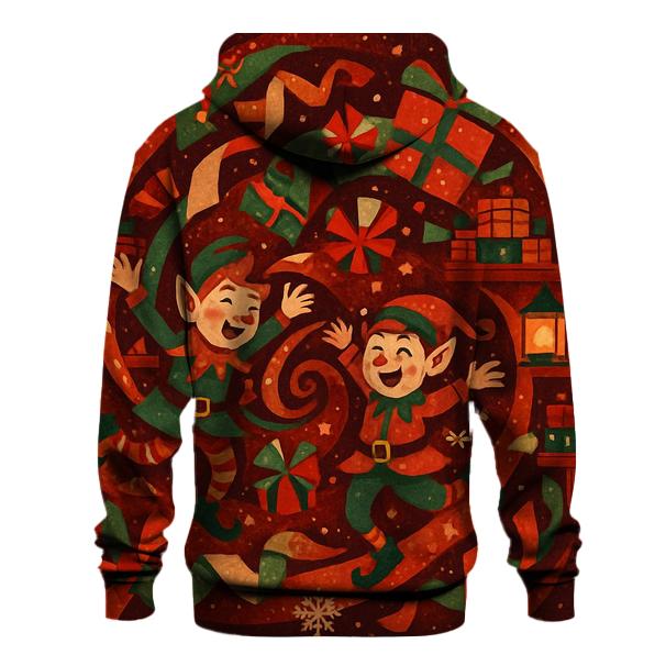 Elf Workshop Gift Wrap Tornado zip-up hoodies