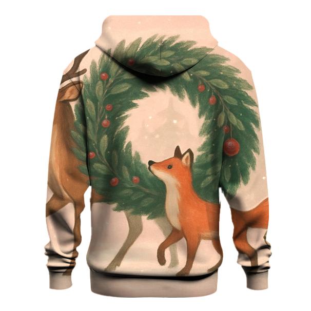 Winter Wildlife Wreath Parade designer hoodies