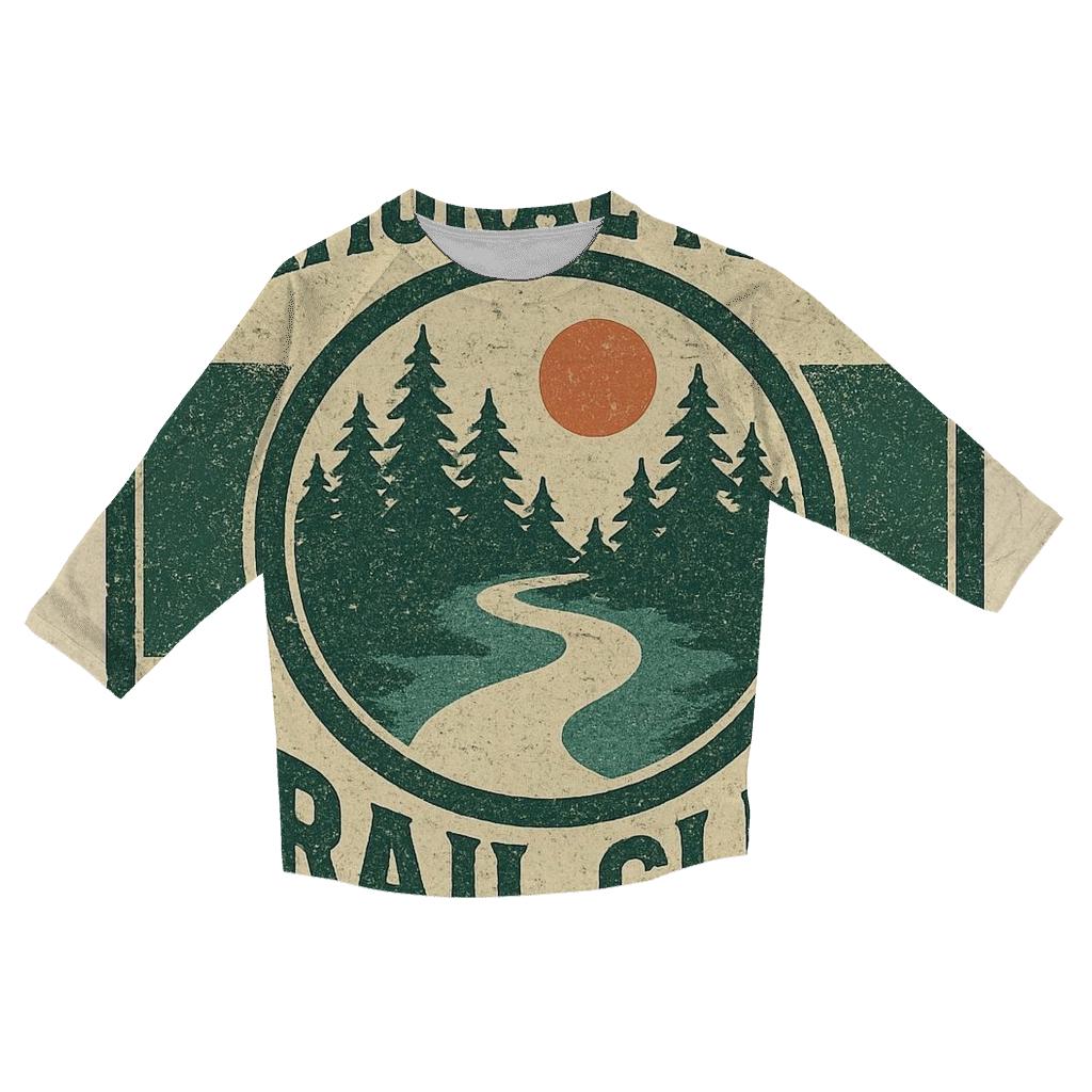 Worn 1970s National Park Trail Badge trendy 3/4 sleeve tops