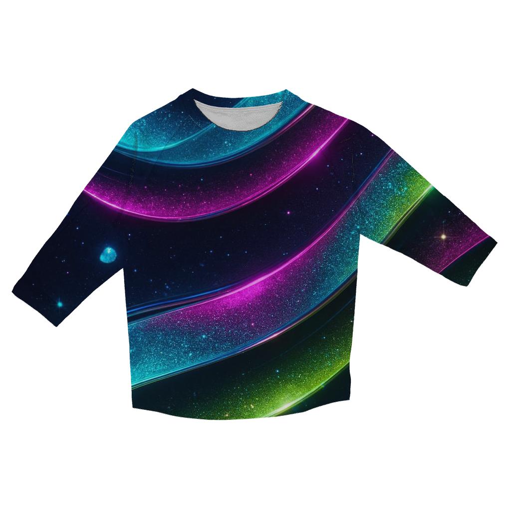Chrome Aurora Ribbons custom 3/4 sleeve shirts