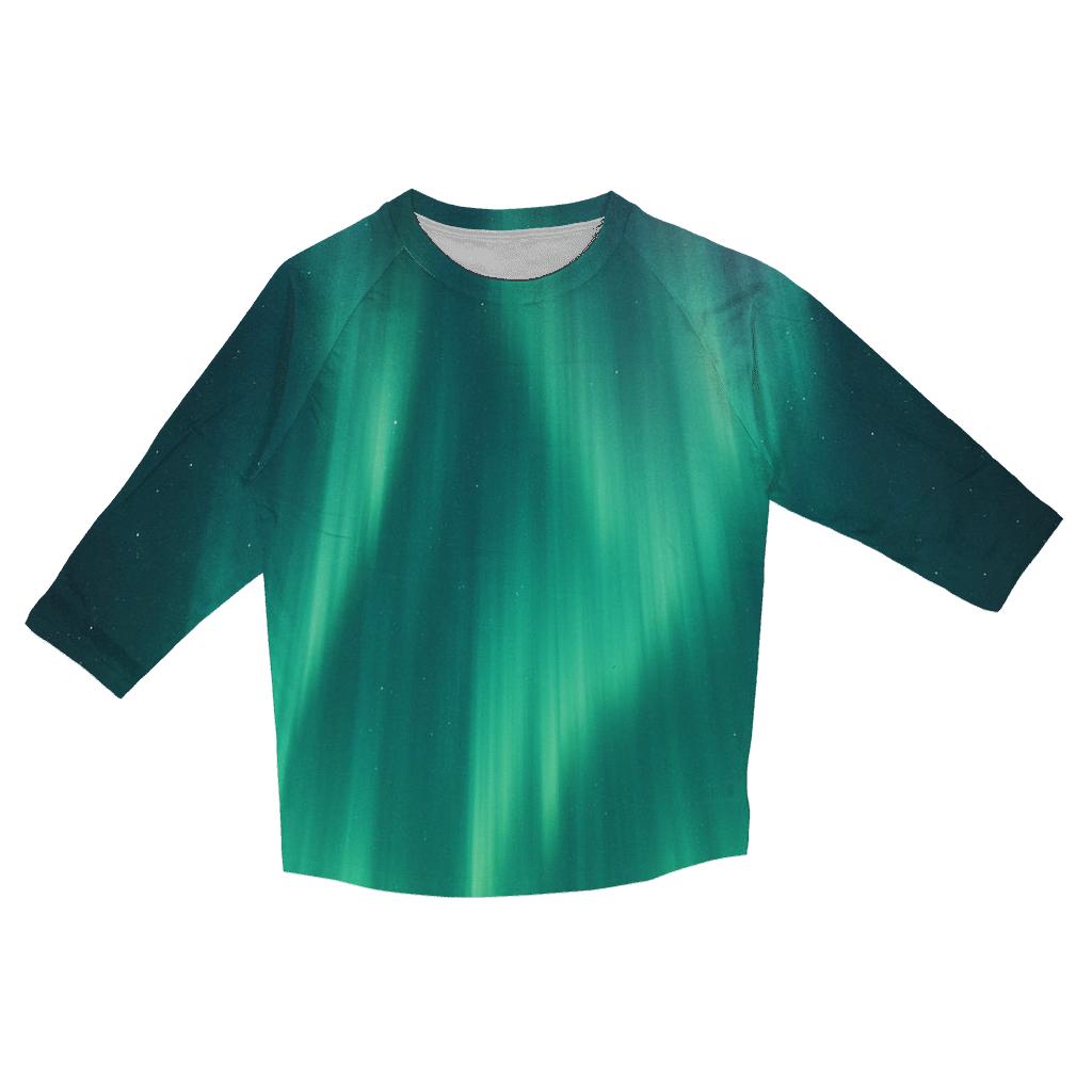 Aurora Curtain Over Polar Night custom 3/4 sleeve shirts