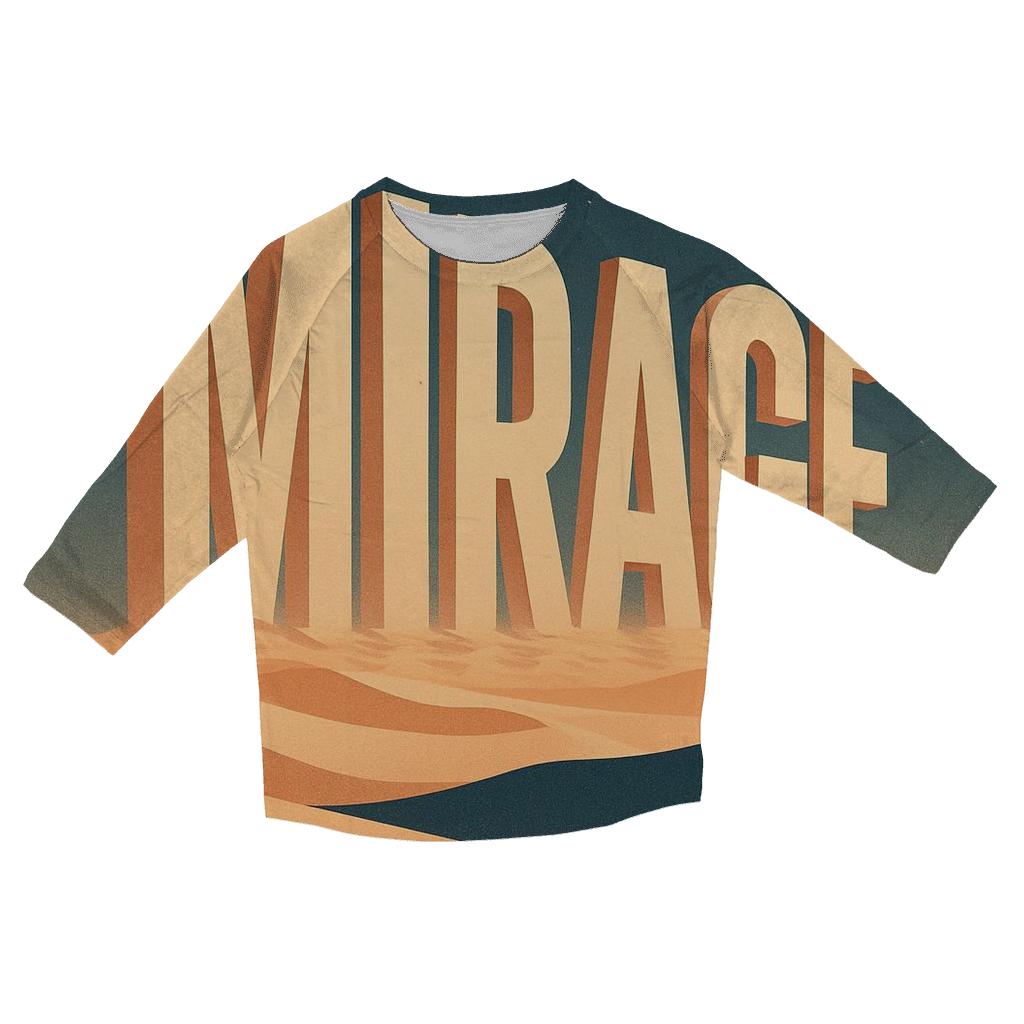 Desert Moon Mirage Typography casual three quarter sleeve shirts