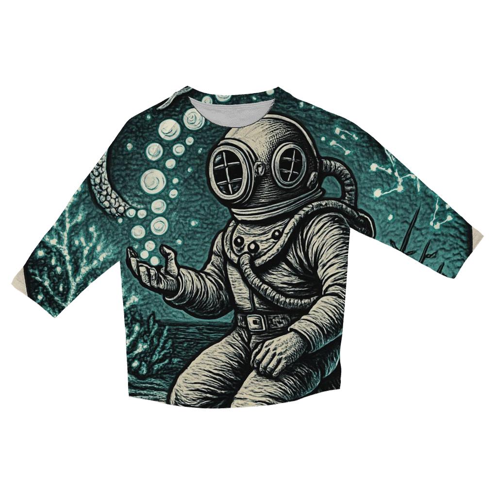 Deep Sea Astronaut Ouroboros casual three quarter sleeve shirts