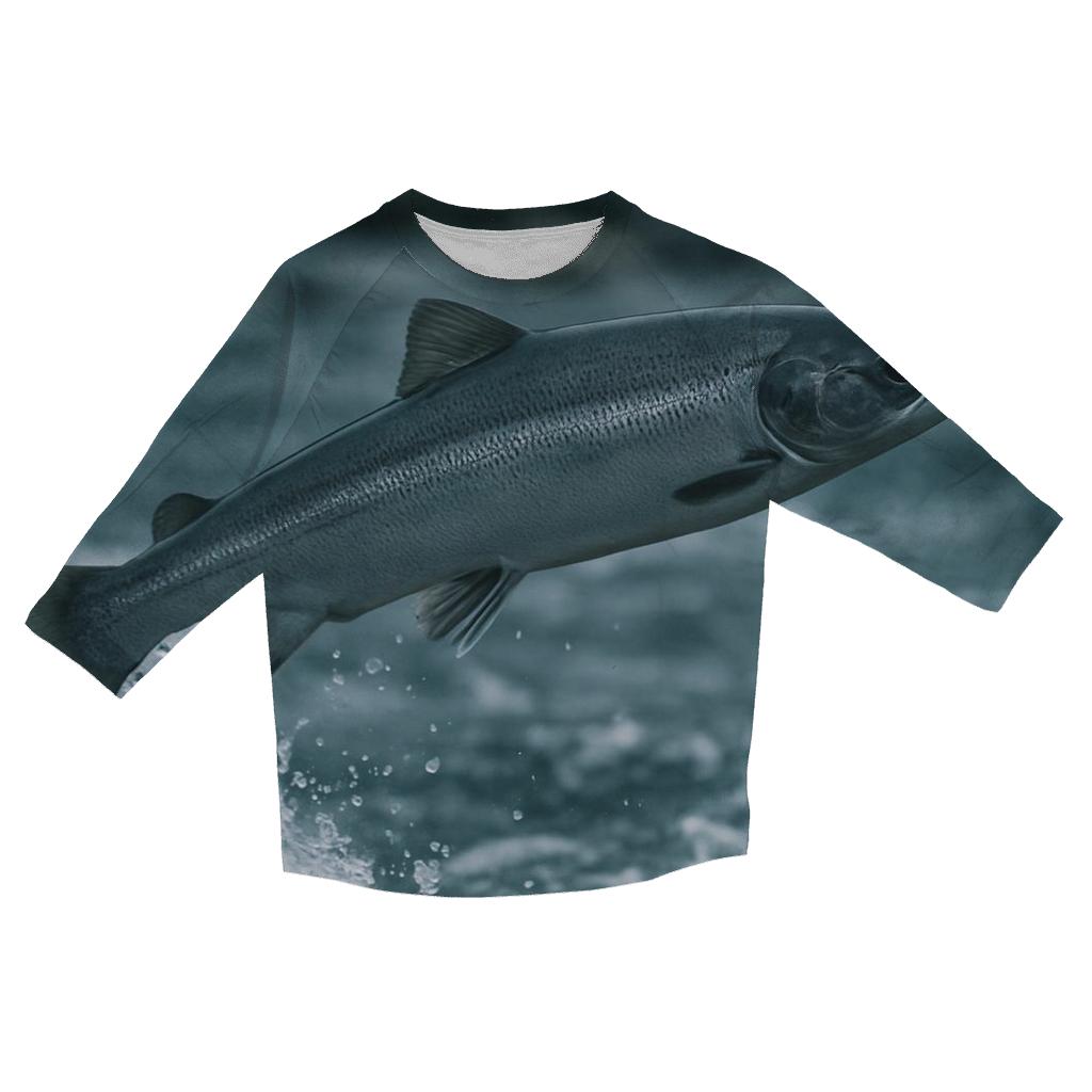 Riverglass Leap Atlantic Salmon casual three quarter sleeve shirts