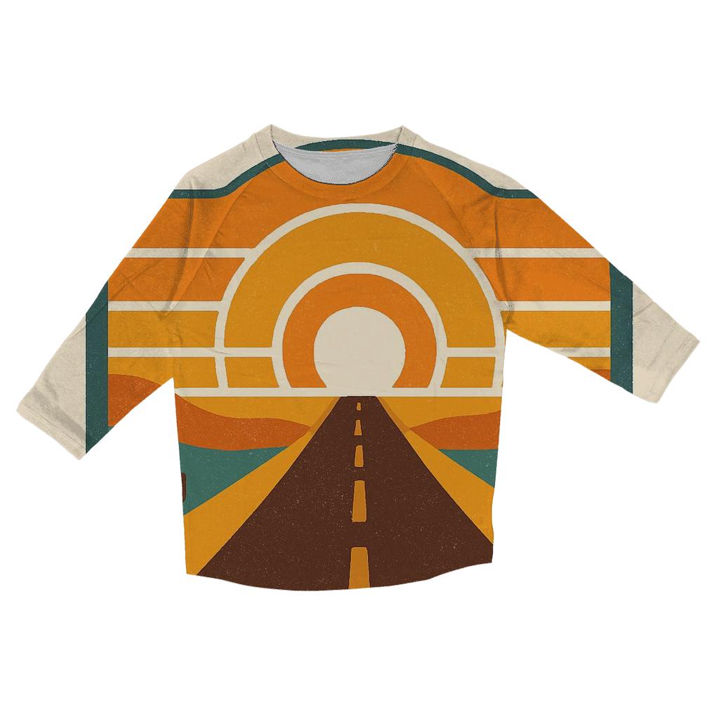 Desert Highway Sunburst Badge custom 3/4 sleeve shirts