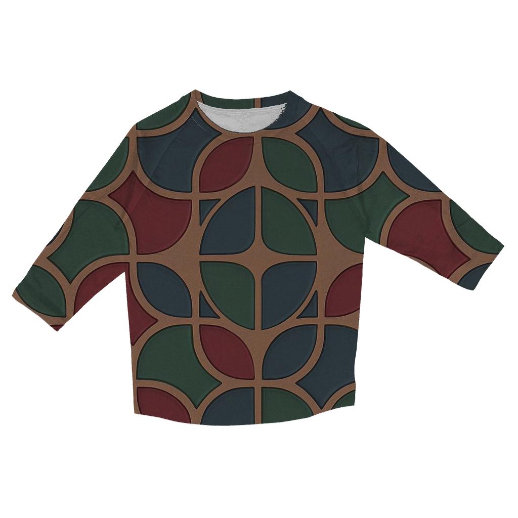 Bean Mosaic Tile cotton quarter sleeve shirts