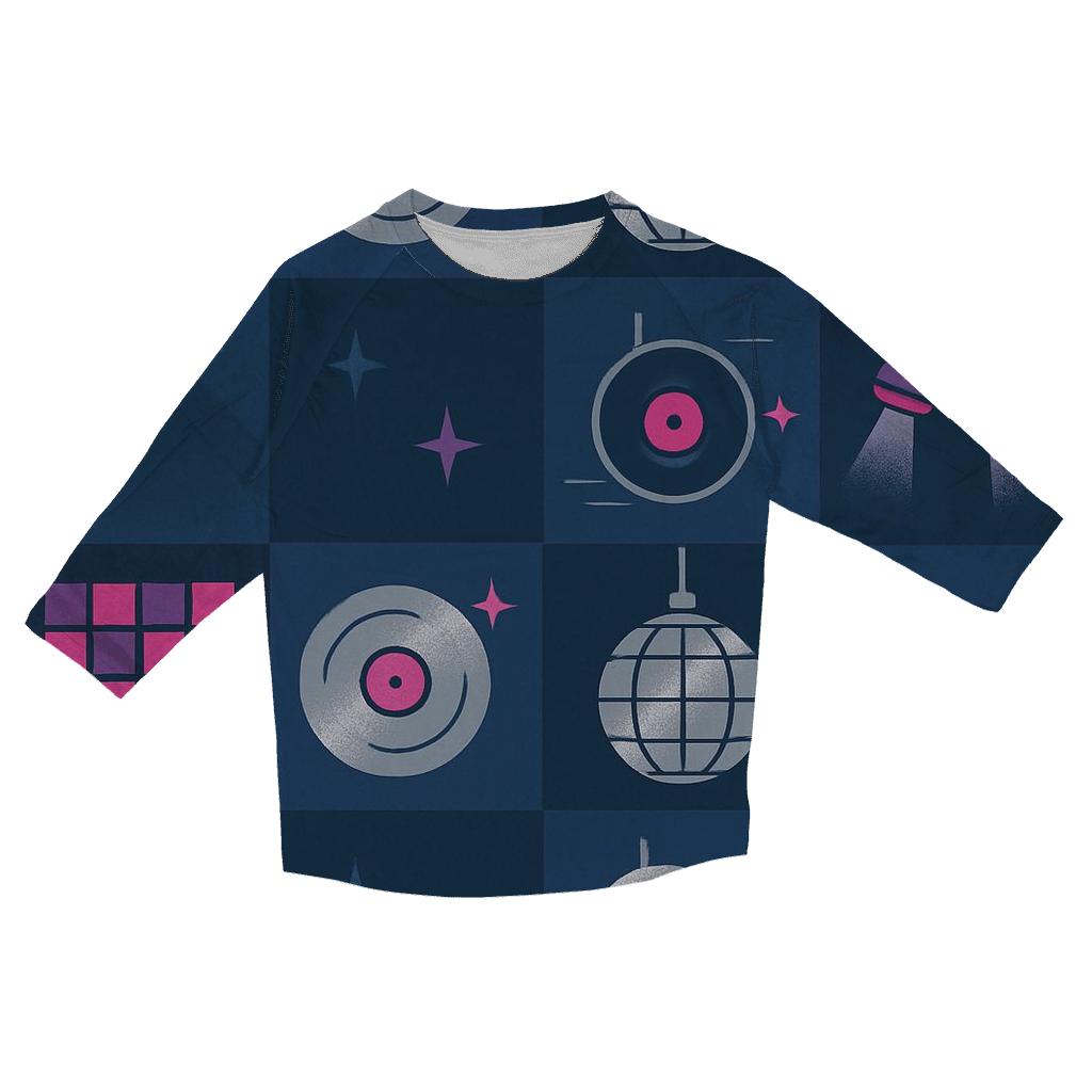 Disco Hour Star Grid cotton quarter sleeve shirts