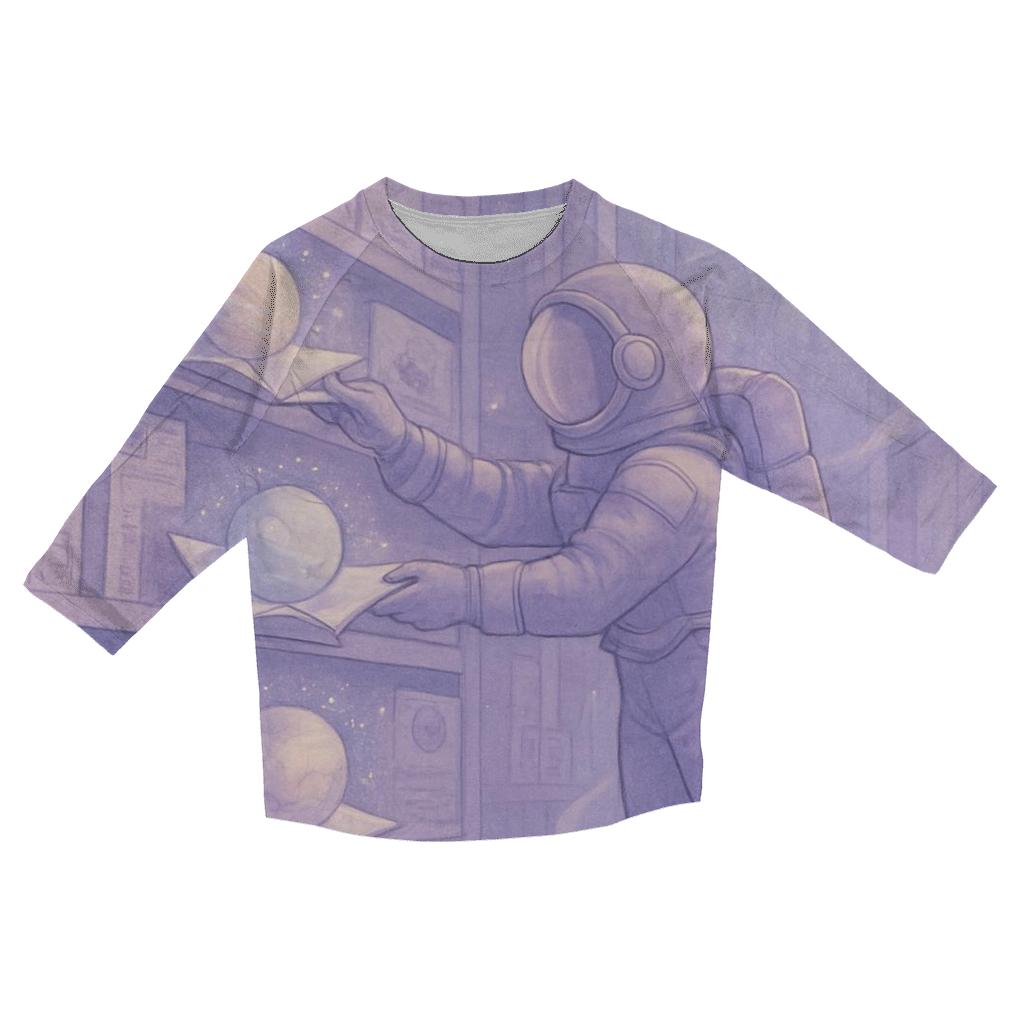 Moonlit Library Of Paper Planets personalized 3/4 sleeve tees