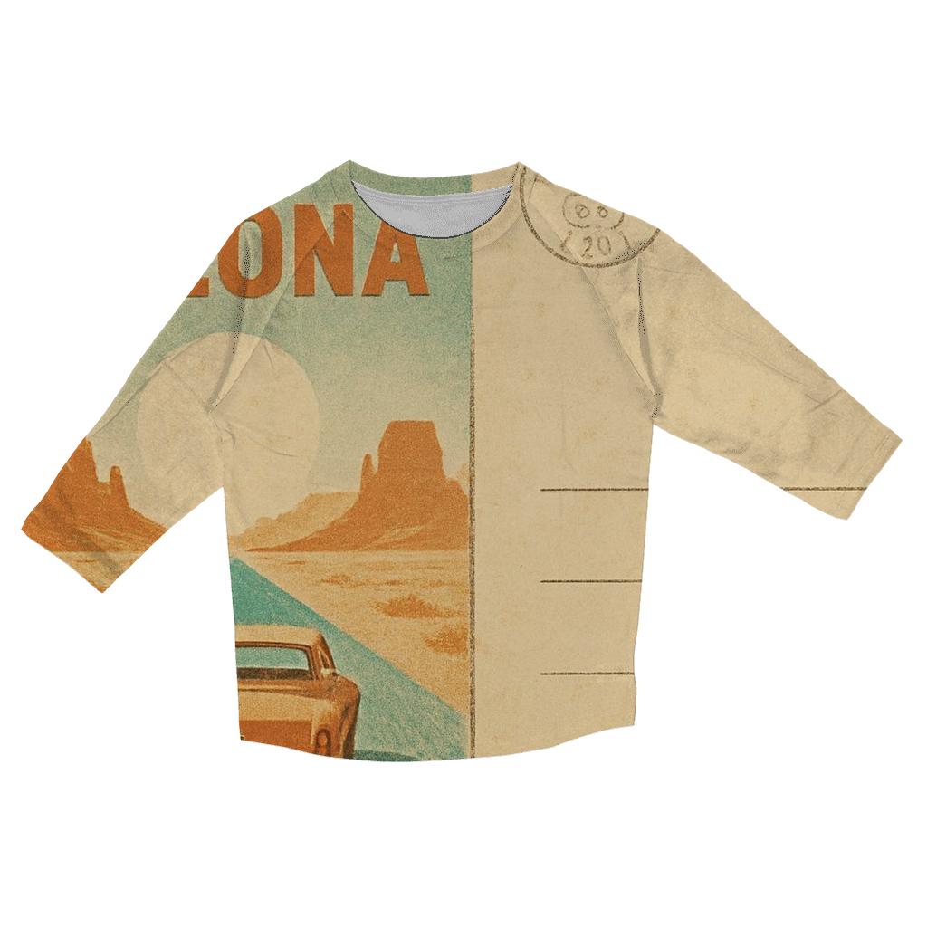 Sepia Air Mail Postcard From The Desert Highway designer 3/4 sleeve blouses