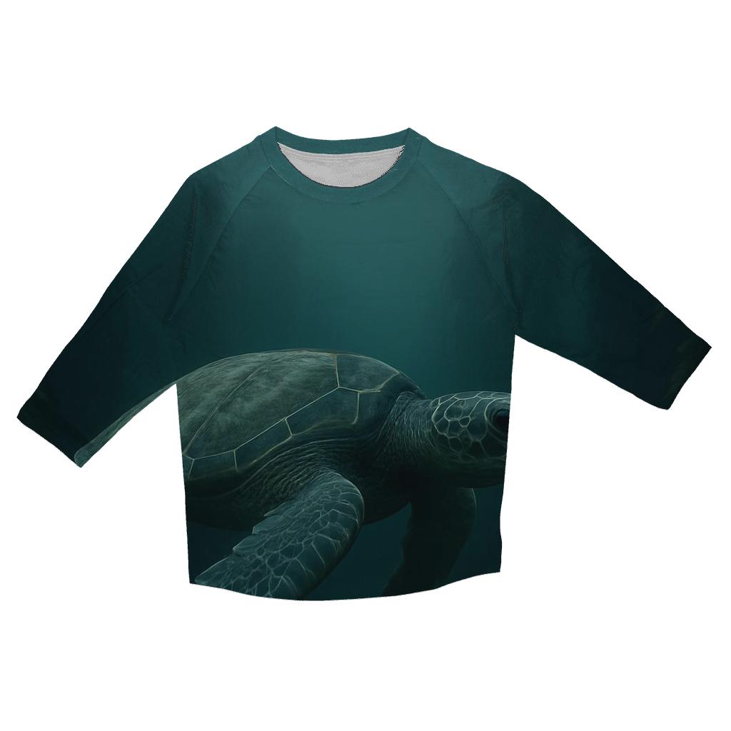 Kelp Corridor Green Sea Turtle trendy 3/4 sleeve tops