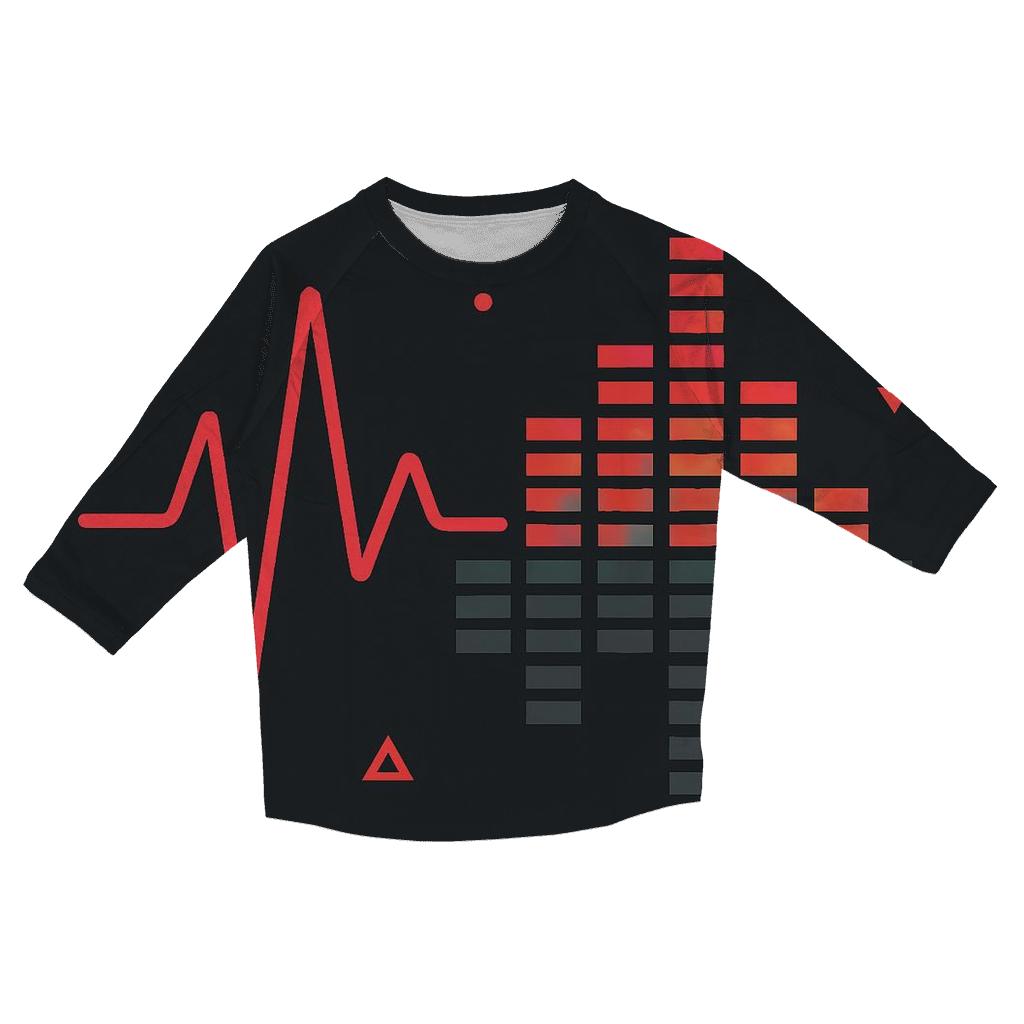 Chrome Heartbeat Waveform stylish quarter sleeve tops