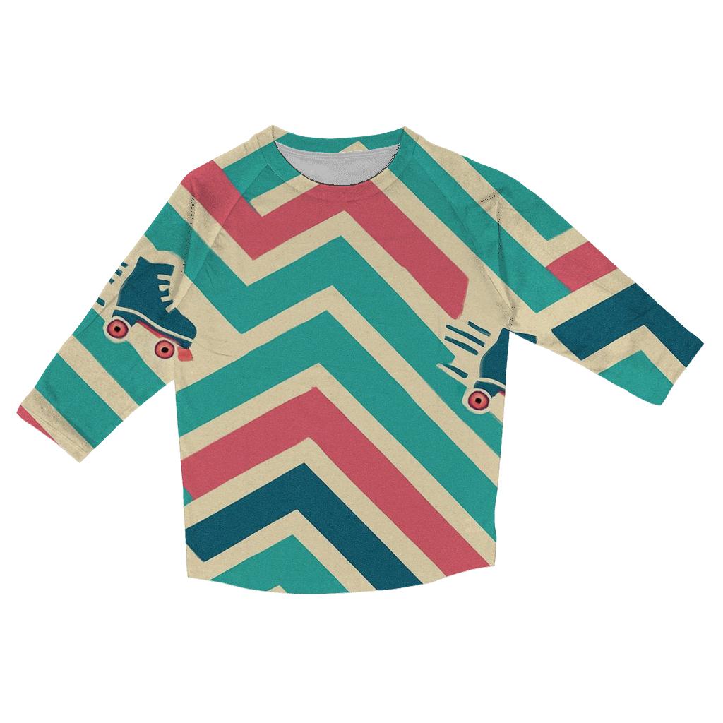 Funky Roller Rink Chevron Lanes stylish quarter sleeve tops