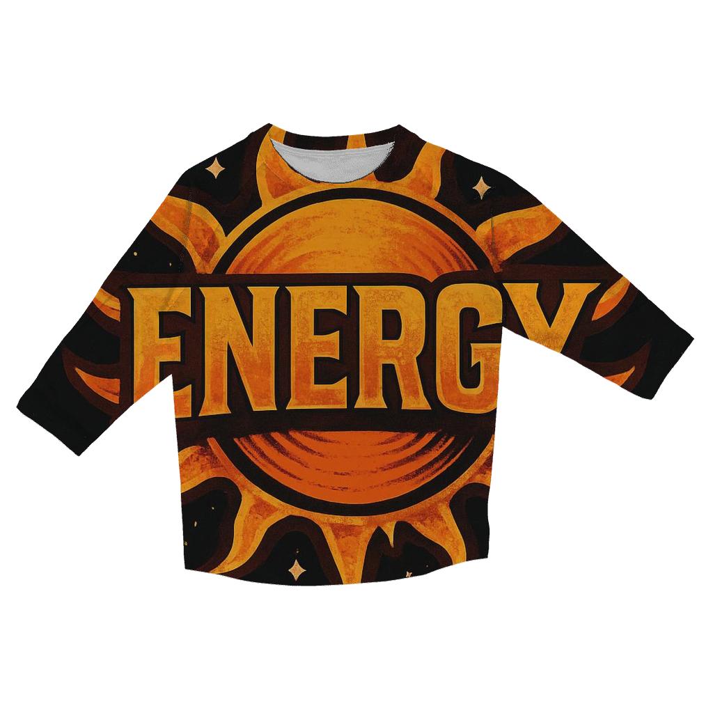 Solar Flare Streetwear Badge trendy 3/4 sleeve tops