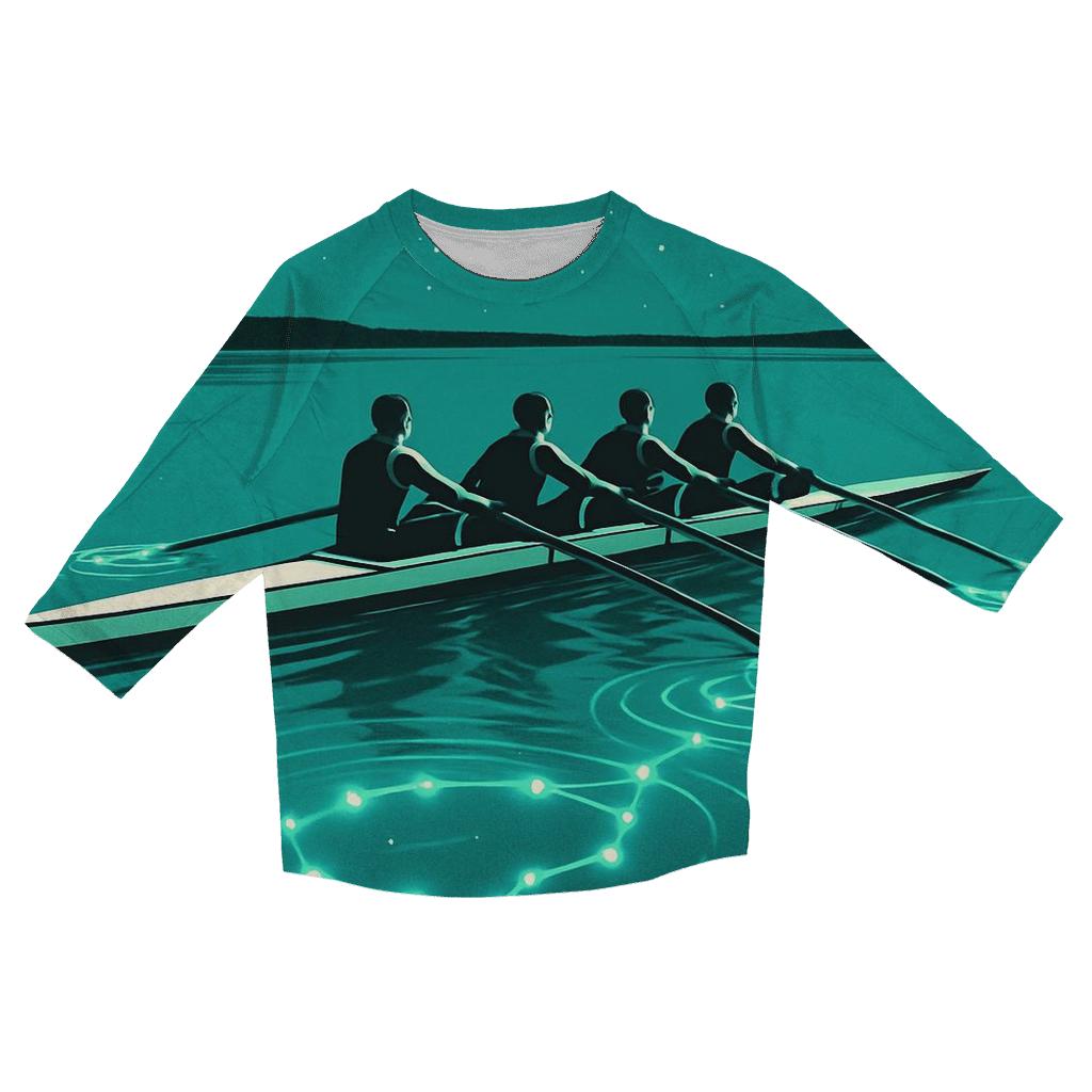 Turquoise Rowing Constellation Stroke trendy 3/4 sleeve tops