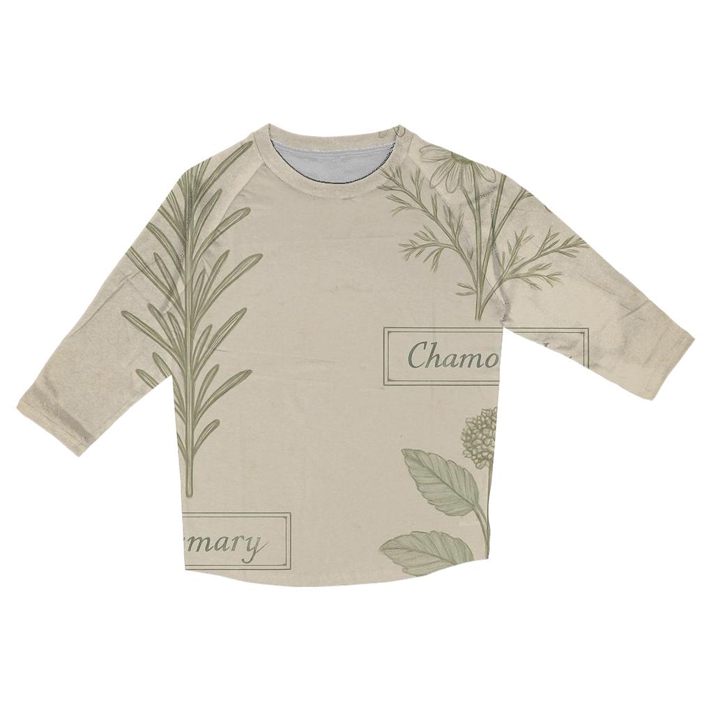Vintage Botanical Herbarium Label Sheet personalized 3/4 sleeve tees