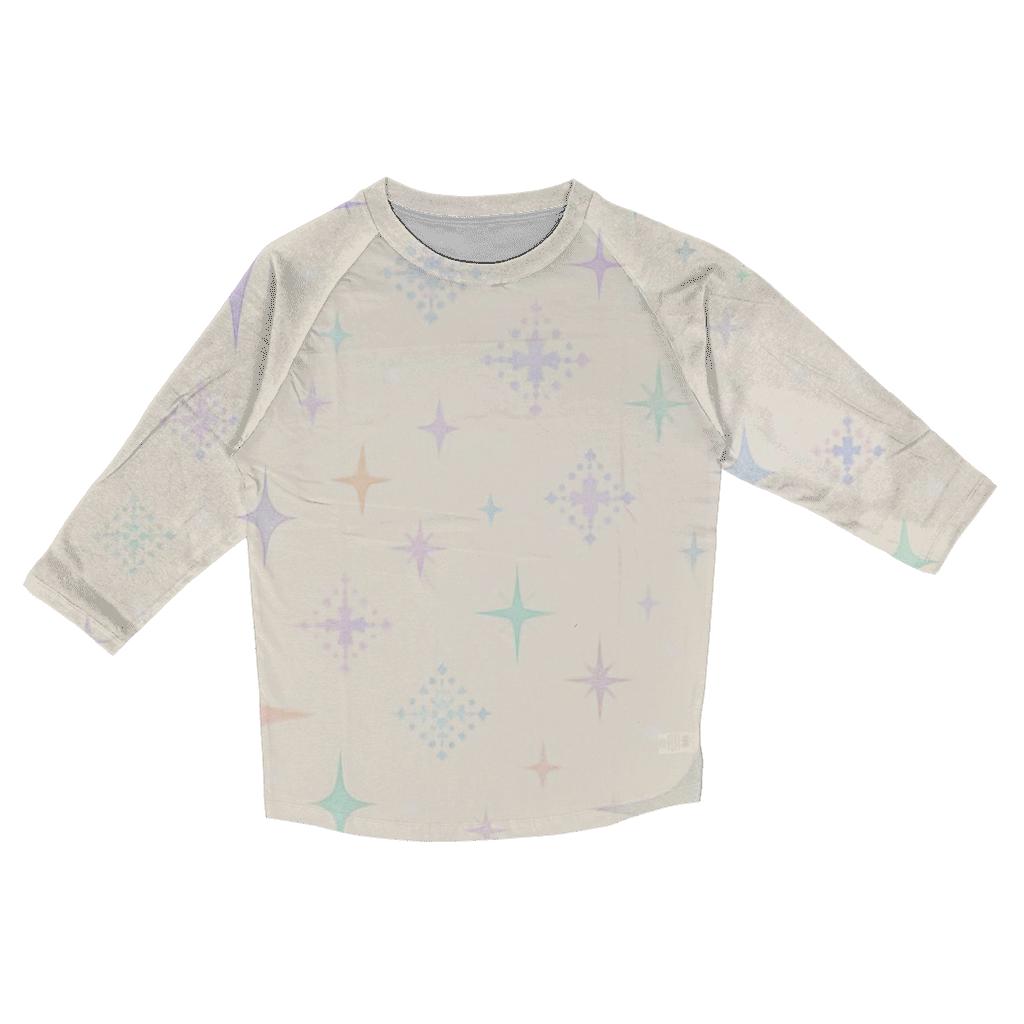 Pastel Holographic Star Garden fashion 3/4 sleeve shirts