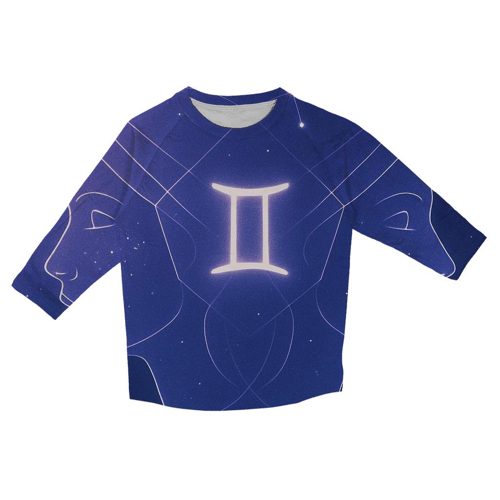 Gemini Twins Mirror Constellation Portrait designer 3/4 sleeve blouses