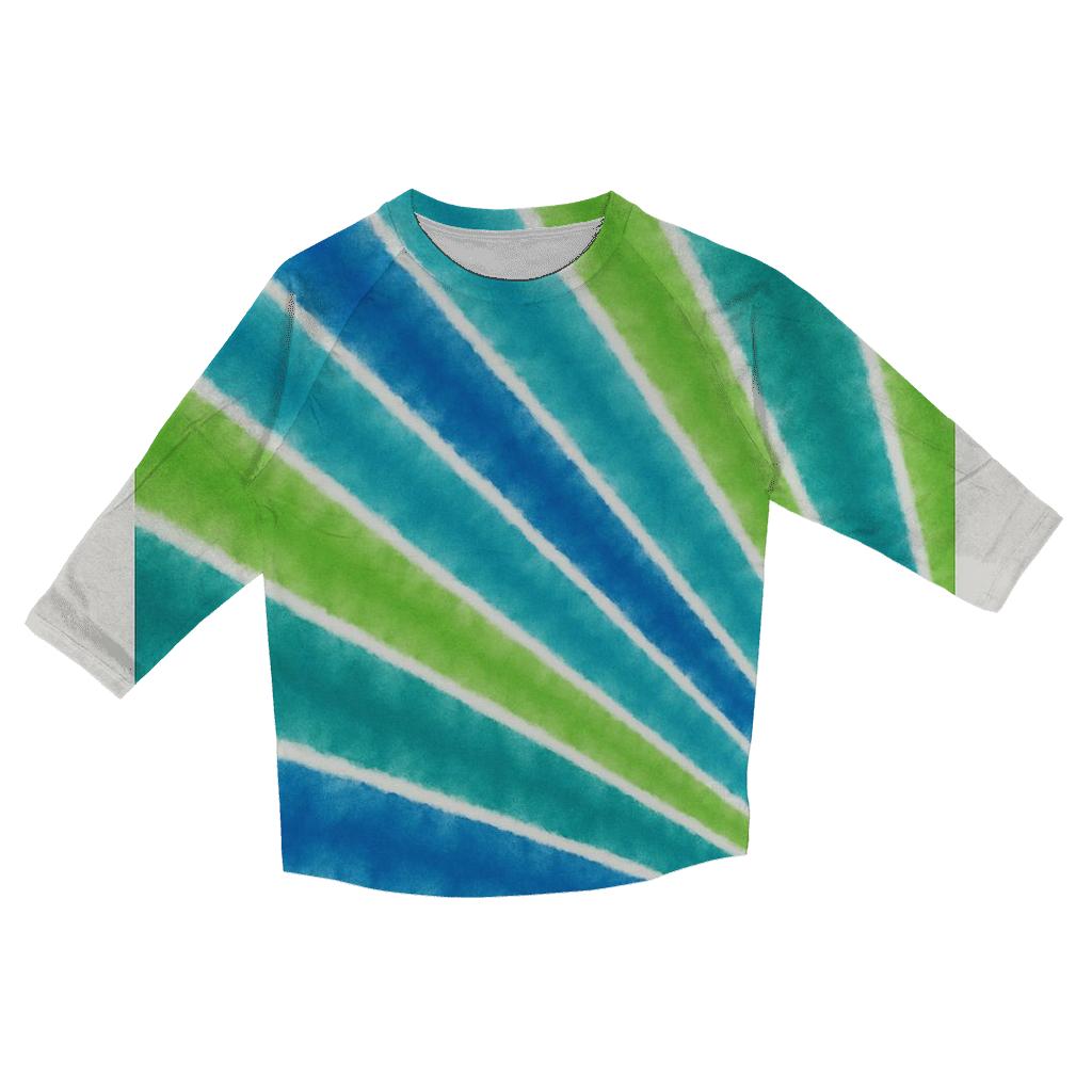 Diagonal Fold Meteor Shower Rays printed three quarter sleeve shirts