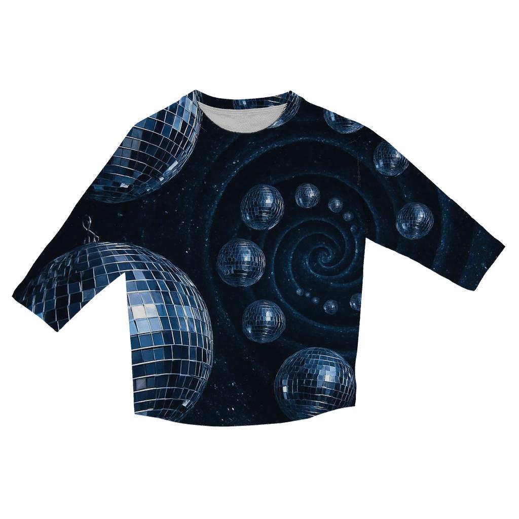 Midnight Disco Orb Spiral fashion 3/4 sleeve shirts
