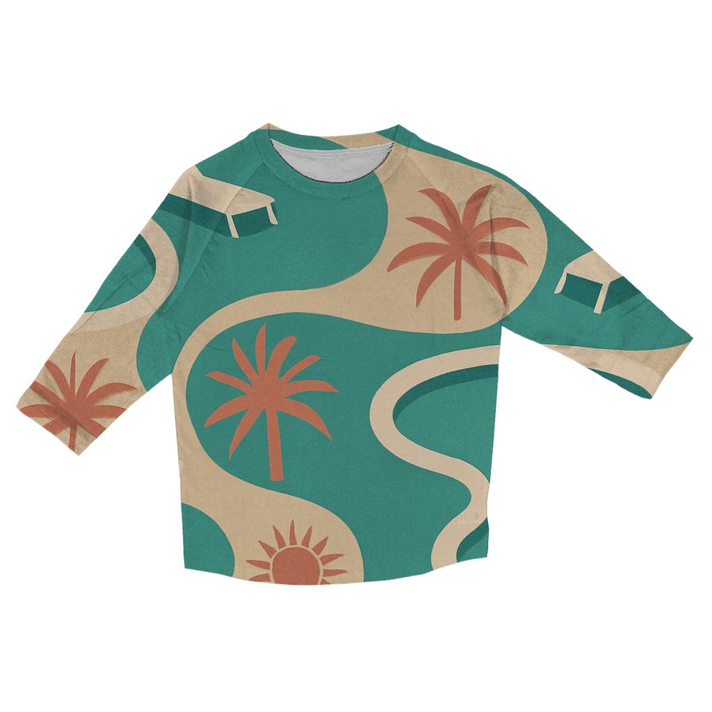 Palm Springs Poolside Curves personalized 3/4 sleeve tees
