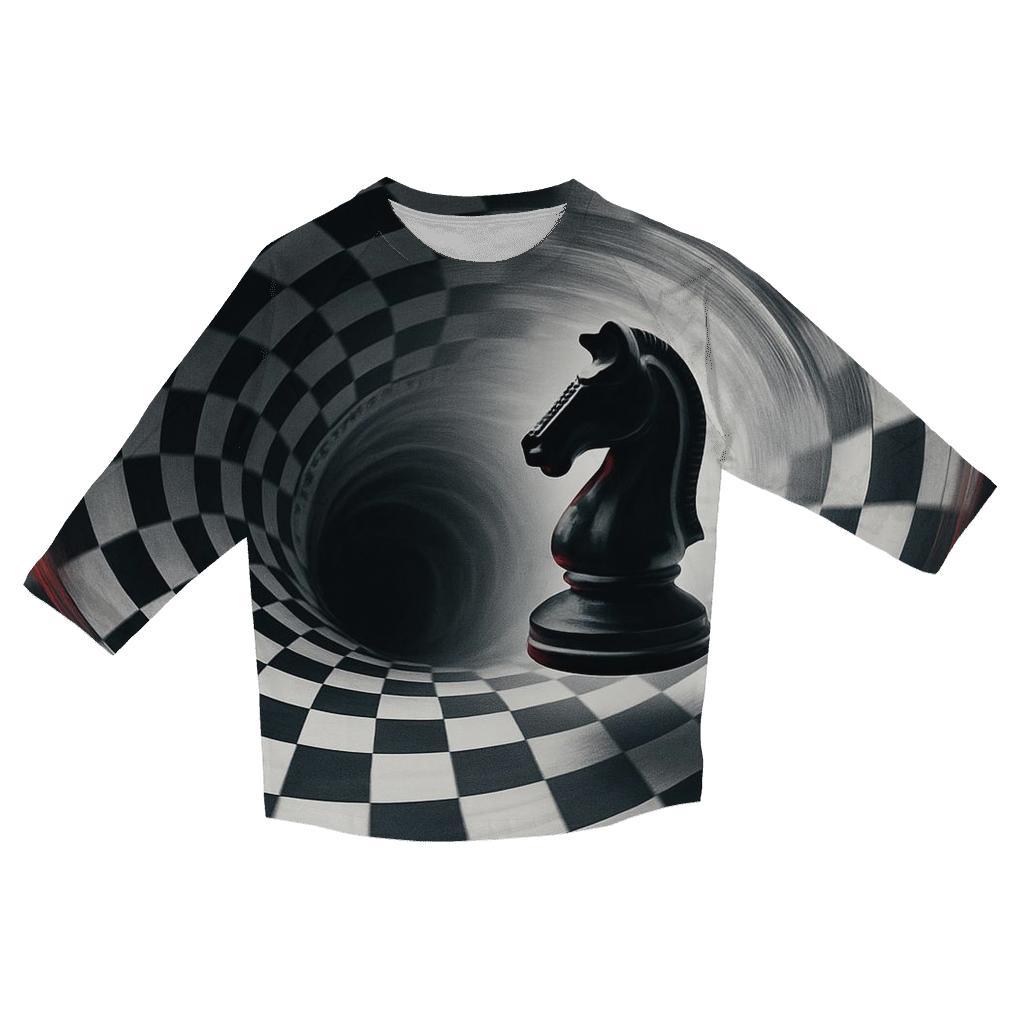 Chessboard Time Warp casual three quarter sleeve shirts