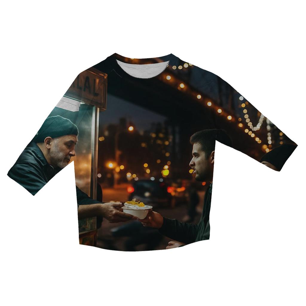 Night Shift Street Food Under Williamsburg Bridge View fashion 3/4 sleeve shirts