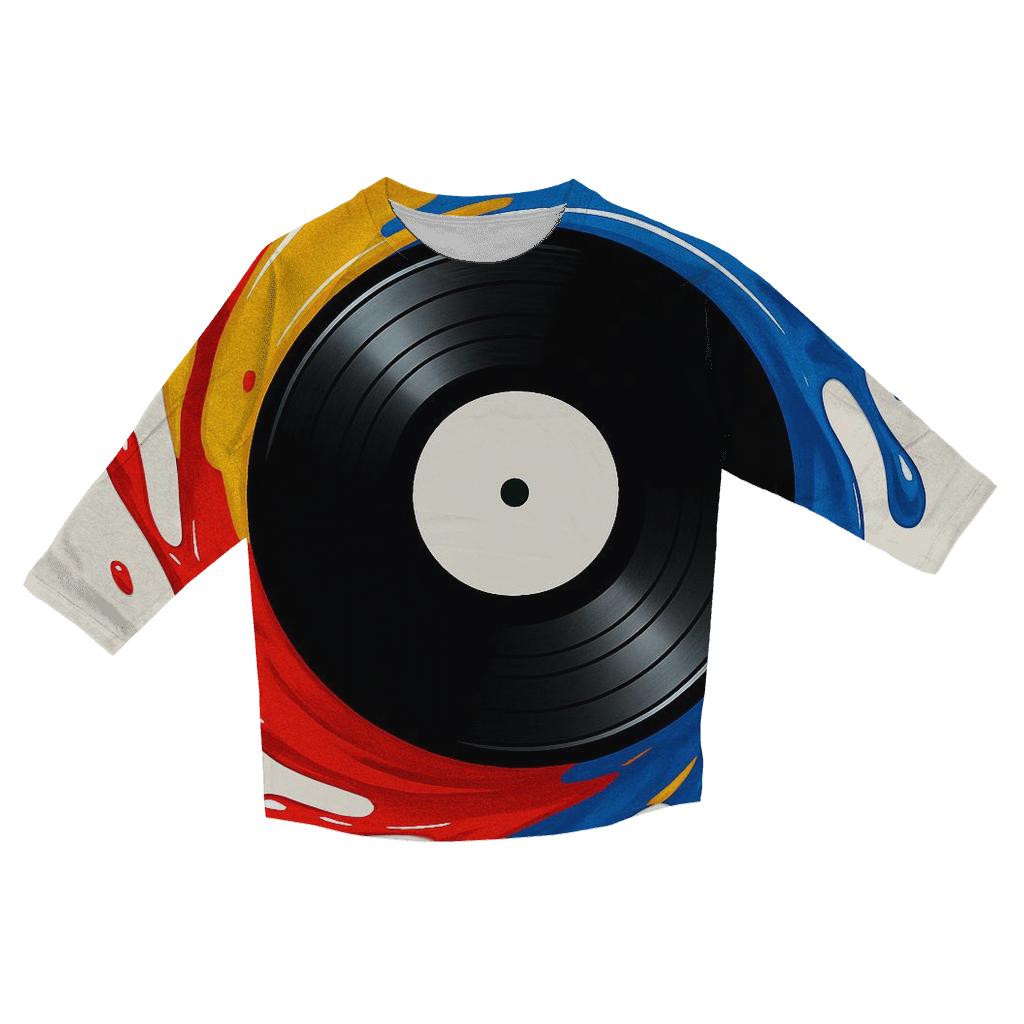 Vinyl Record Splash Ring cotton quarter sleeve shirts