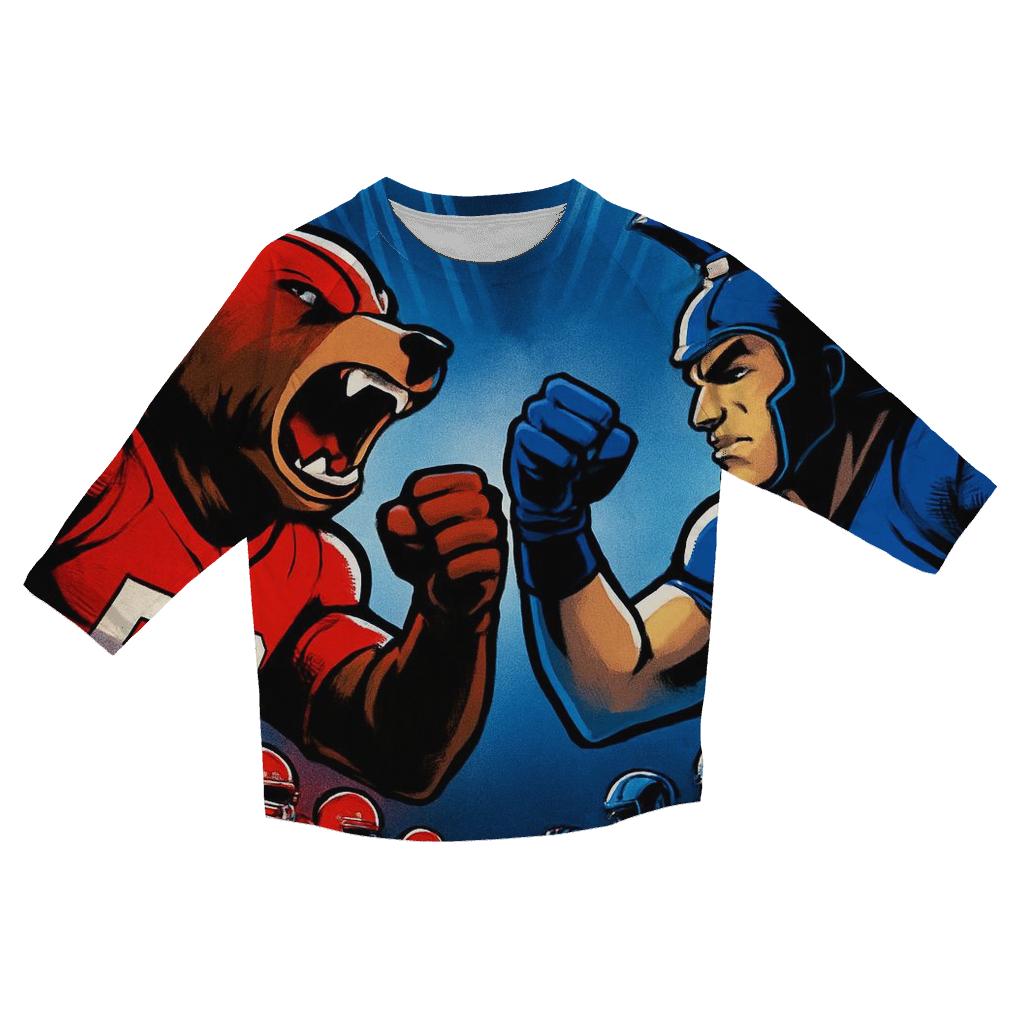 Mascot Armor Showdown On Gridiron Stage casual three quarter sleeve shirts