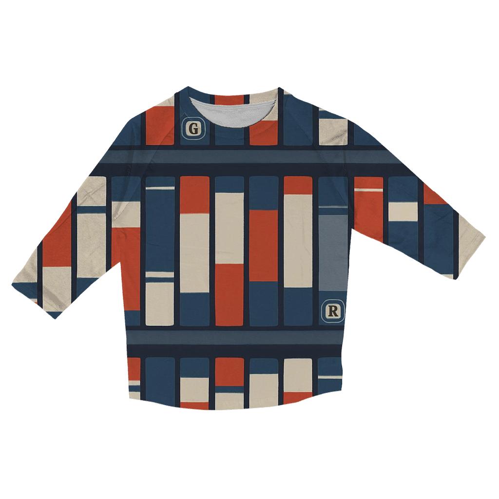 Video Rental Shelf Stripes stylish quarter sleeve tops