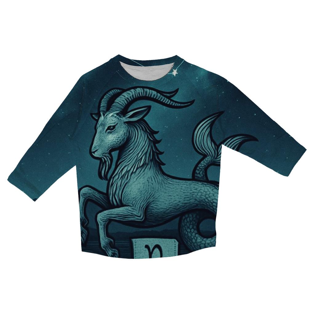 Capricorn Sea Goat Mountain Nebula Crest stylish quarter sleeve tops
