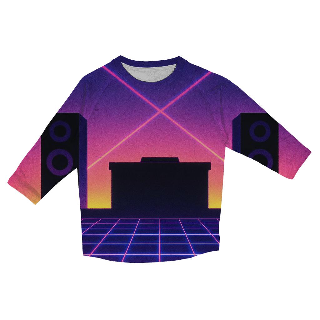 Neon Stage Silhouette Grid custom 3/4 sleeve shirts