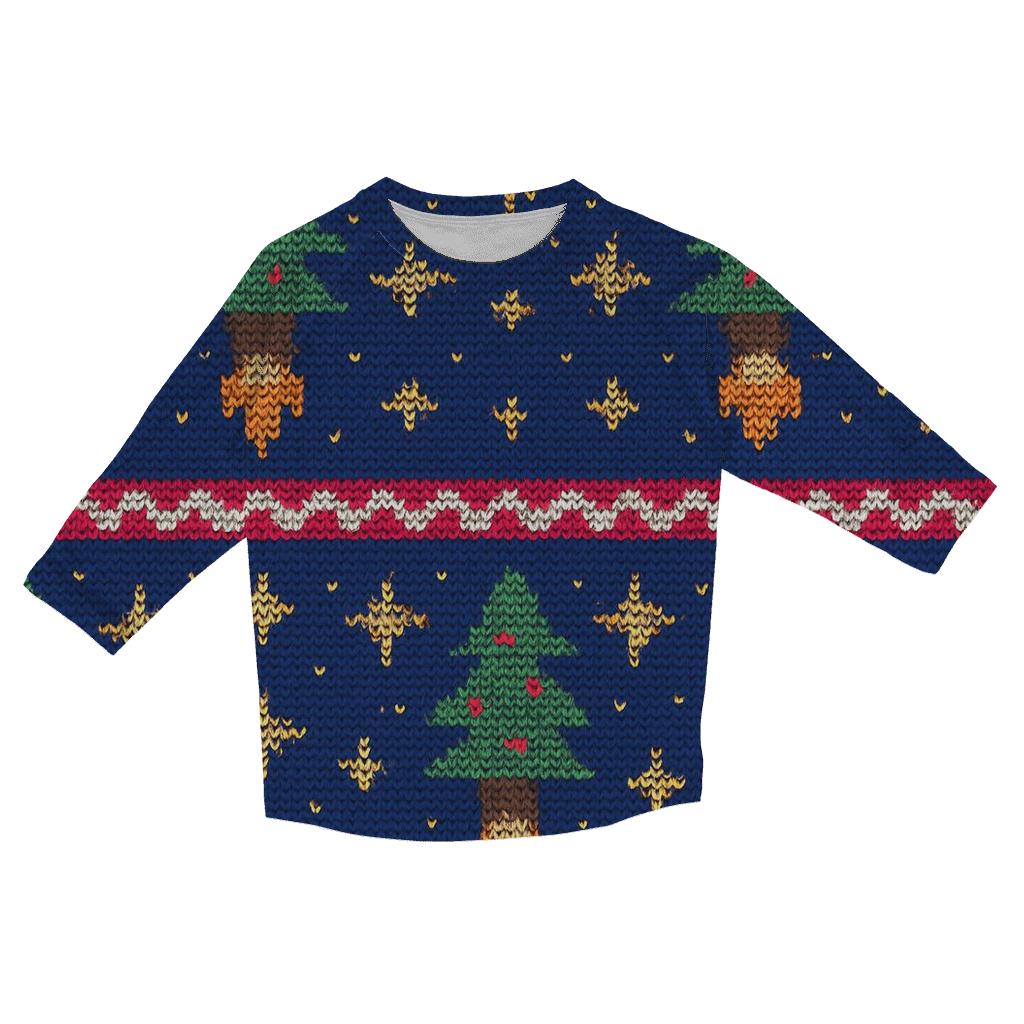 Christmas Tree Rocket Launch Bands Design stylish quarter sleeve tops